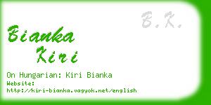 bianka kiri business card